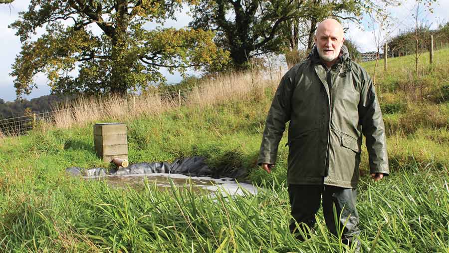 Man in front of a pond and reeds